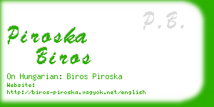 piroska biros business card
